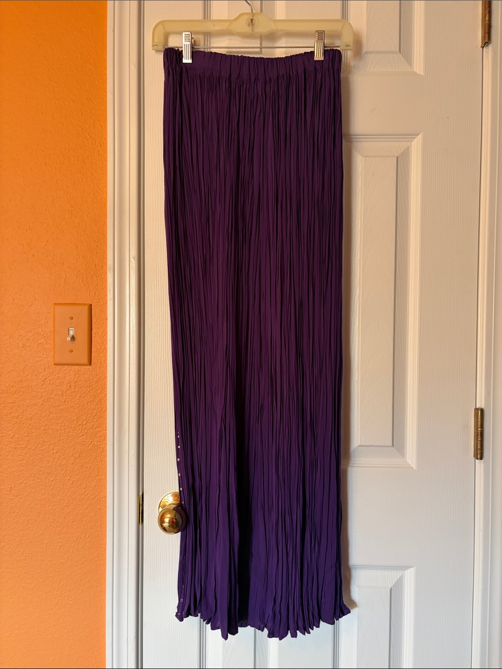 Purple maxi broomstick skirt